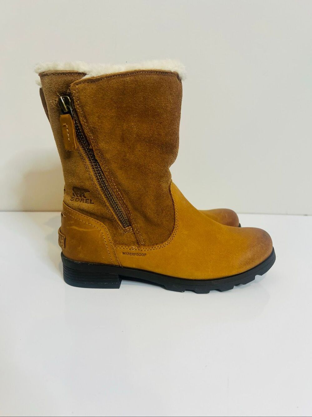 Sorel Emelie Foldover Boot Brown Leather sz 5